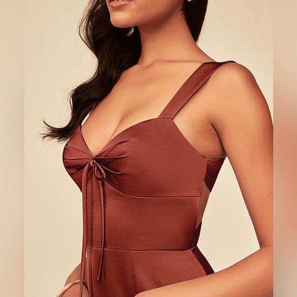 Azazie Alexia Stretch Satin Maxi Dress - Picture 5 of 8